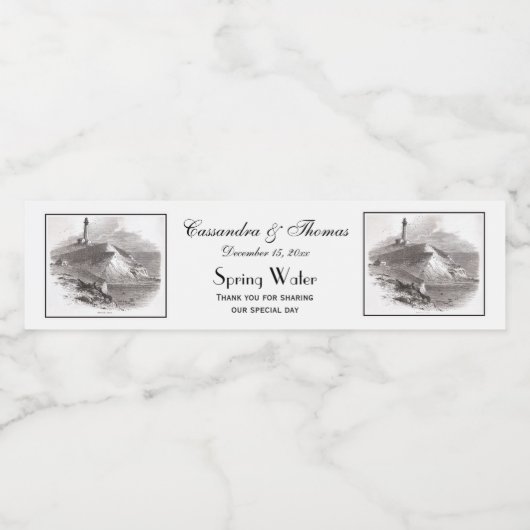 Montauk Point Lighthouse Hamptons Long Island NY Waterfles Etiket (Enkel label)