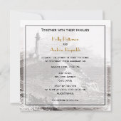 Montauk Point Lighthouse Hamptons SQ Wedding Kaart (Achterkant)