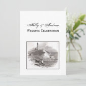 Montauk Point Lighthouse Hamptons Wedding V Kaart (Staand voorkant)