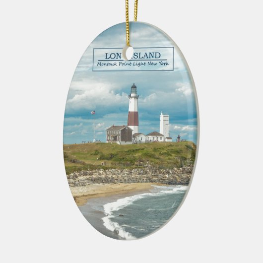 Montauk Point Lighthouse Keramisch Ornament (Links)