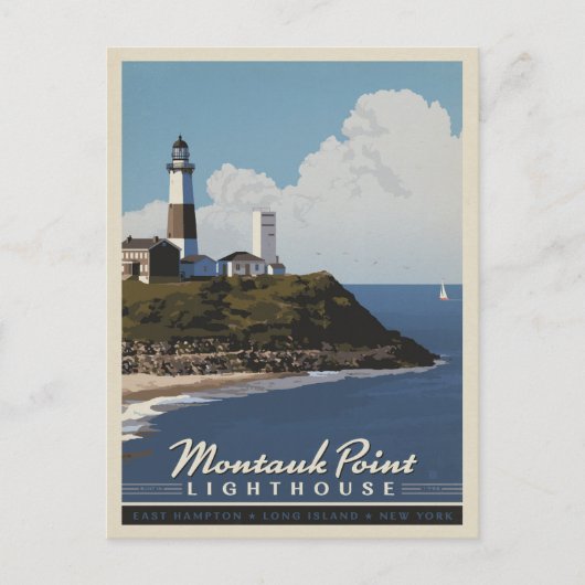 Montauk Point Lighthouse, Long Island NY Briefkaart (Voorkant)