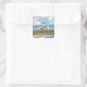 Montauk Point Lighthouse Vierkante Sticker (Tas)