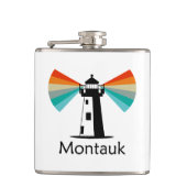 Montauk Point, vuurtoren in New York, regenboog Heupfles (Voorkant)
