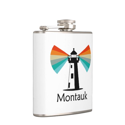 Montauk Point, vuurtoren in New York, regenboog Heupfles (Rechts)