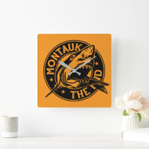 Montauk Salvage Co. Montauk De Eindwandklok Vierkante Klok