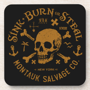 Montauk Salvage Co / Sink, Burn Or Steal Kussen Bier Onderzetter