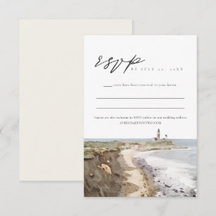 MONTAUK Waterverf in New York Kustlijn RSVP-kaart Kaart