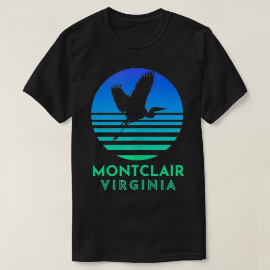 Montclair Virginia Heron Blue Sunset T-shirt (Design voorkant)