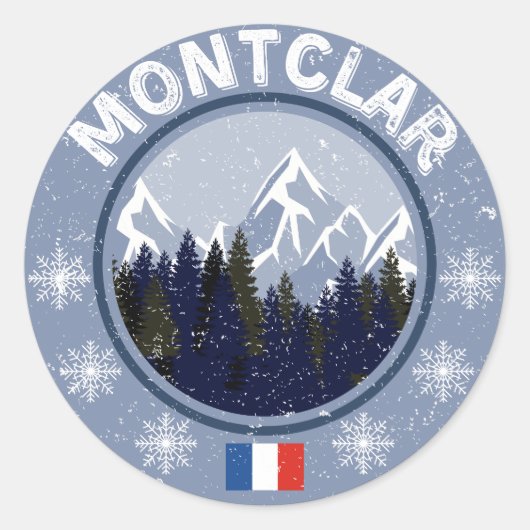 Montclar Ski Station Ronde Sticker (Voorkant)