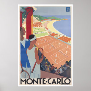 Monte Carlo Art Tennis Print Roger Broders Reizen
