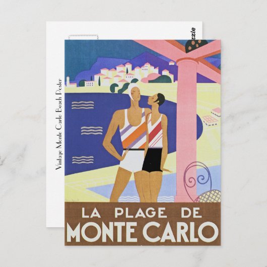 Monte Carlo Beach Briefkaart (Voorkant / Achterkant)