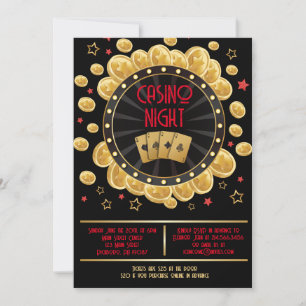 MONTE CARLO CASINO NIGHT Fund Invitation Kaart