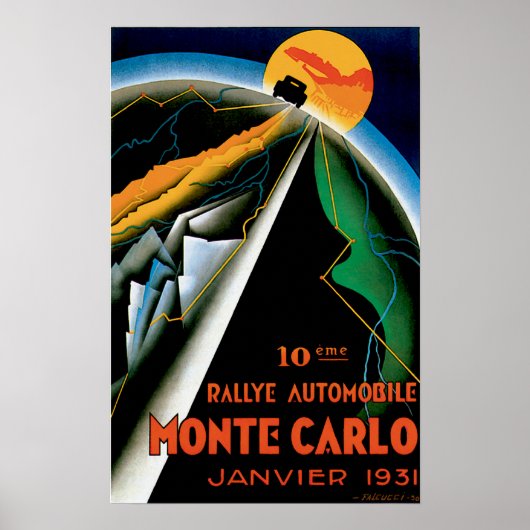 Monte Carlo Monaco  Auto Race Ad Poster (Voorkant)