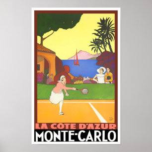 Monte Carlo Monaco France Vintage travel Poster