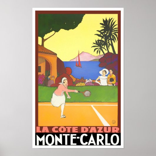 Monte Carlo Monaco France Vintage travel Poster (Devant)