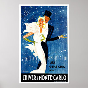 Monte Carlo Monaco Glamour Travel Art Poster
