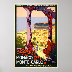 Monte-Carlo Monaco Strand Reisposter Poster