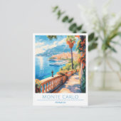Monte Carlo Monaco Vintage Travel Briefkaart (Staand voorkant)