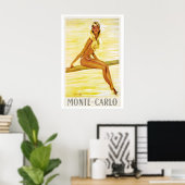 Monte Carlo Monaco Vintage Travel Poster (Bureau à domicile)