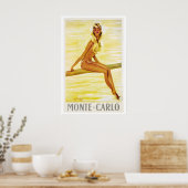 Monte Carlo Monaco Vintage Travel Poster (Cuisine)