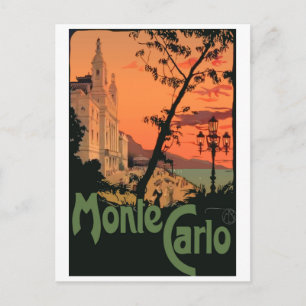 Monte Carlo op zonsondergang Briefkaart