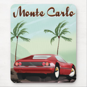 Monte Carlo sportwagen reisposter Muismat