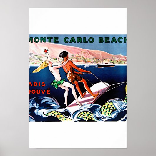 Monte Carlo Vintage Poster teruggezet (Voorkant)