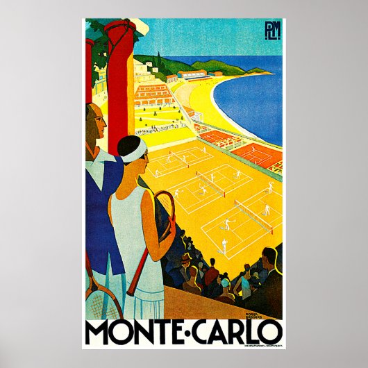 Monte Carlo Vintage Travel Poster (Voorkant)