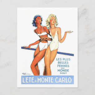 Monte Carlo, vrouwen in een badpak, , reizen Briefkaart