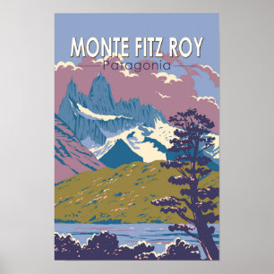 Monte Fitz Roy Patagonia Reis Kunst Vintage Poster