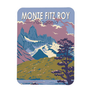 Monte Fitz Roy Patagonia Reizen Kunst Vintage Magneet
