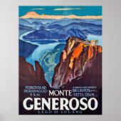Monte Generoso, Lugano-meer, uitzicht uit de berg Poster (Voorkant)