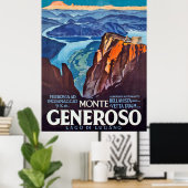Monte Generoso, Lugano-meer, uitzicht uit de berg Poster (Thuiskantoor)