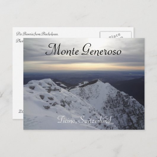 Monte Generoso, Tessin - Carte postale Alpes suiss (Devant / Derrière)