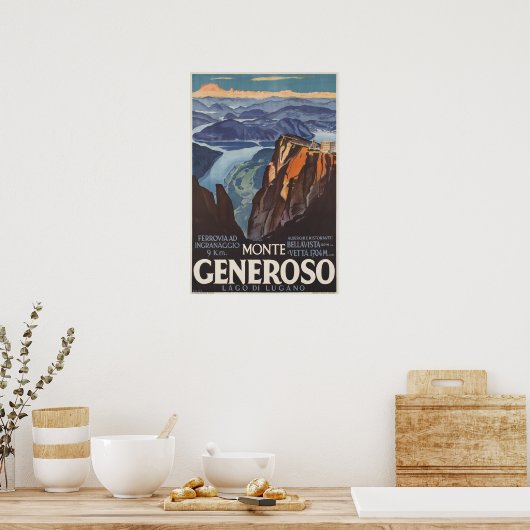 Monte Generoso, Zwitserland, reisposter Poster (Keuken)
