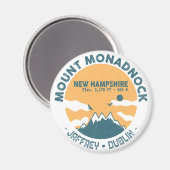 Monte Monadnock New Hampshire - Retro  Magneet (Voorkant / Achterkant)