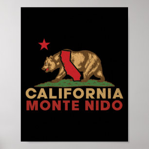 Monte Nido Californië Vintage Beer Retro Staat Poster