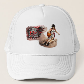 Monte Vista Basketbal Anime Speler Trucker Hoed #3 Pet