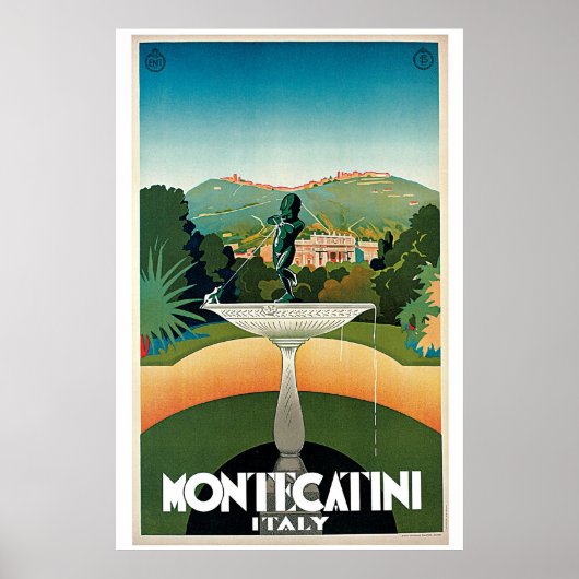 Montecatini Italiaans reisblad Poster (Voorkant)
