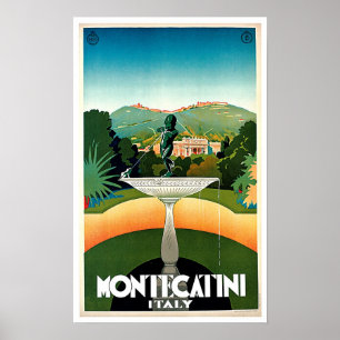 Montecatini Tuscany Italië Vintage Travel Poster
