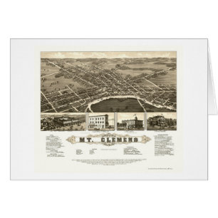 Monteer Clemens, MI Panoramic Map - 1882