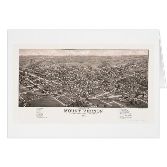 Monteer Vernon, IL Panorama Map - 1881 (Voorkant Horizontaal)