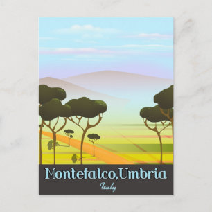 Montefalco, Umbrië Italië reisposter Briefkaart