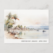 Montego Bay Jamaica Aquarel Landschap Reis Briefkaart (Voorkant)