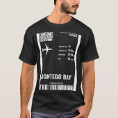 Montego Bay Jamaica Boarding Pass Airline Ticket T T-shirt (Voorkant)