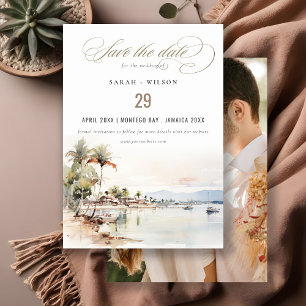 Montego Bay Jamaica Landschap Foto Huwelijk Save The Date