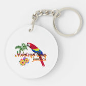 Montego Bay Jamaica Tropical Parrot Sleutelhanger (Achterkant)