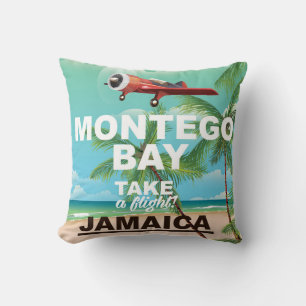 Montego Bay Jamaica vintage reisposter Kussen
