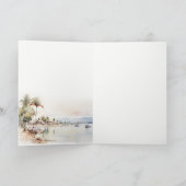 Montego Bay Jamaica Waterverf bruiloft Bedankkaart (Binnen)