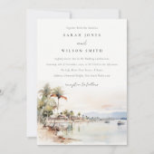 Montego Bay Jamaica Waterverf bruiloft Kaart (Voorkant)